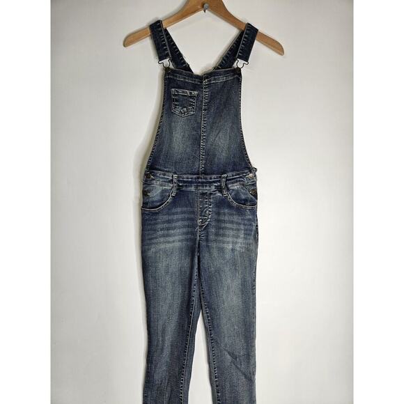 Wall Flower Womens Size Small Jean Overalls Blue Denim Straight - Picture 1 of 5